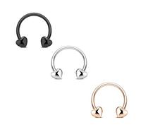 blue palm jewelry 2-16 Gauge Horseshoe Hearts Septum Nose Ear Lip Ring Helix Tragus Piercing C318 (2 - GAUGE 3/8 INCH(10MM))