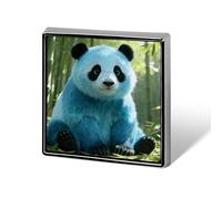 Blue-panda Badge Brooches Unique And Distinctive Square Alloy Emblem Brooch Cute Patterns Casual Clothing Pin For Clothing, Backpacks, Hats, Business Events & Daily Decoration