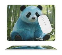 Blue-Panda Mouse Pad Non-Slip Mouse Mat Smooth Soft-Touch Desk Pad Ergonomic Desk Mat for Pain Relief, Comfortable Mousepad for Computer, Laptop, Office & Home