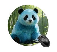 Blue-Panda Mouse Pad Round Cute Mouse Mat Gaming Precise Mouse Pad Mat Soft Laptop Desk Pad Keyboard Wrist Rest Mouse Wrist Support for Home Office Gaming Laptop Pc