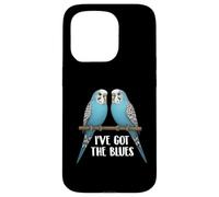 Blue Parakeet Bird, Budgie, Funny, I've Got the Blues Case for iPhone 15 Pro