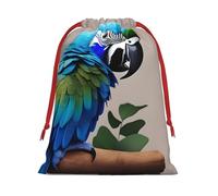Blue Parrot Hugging 1 Print Comfort Drawstring Gift Convenient Bags Reusable Holiday Party Daily Organization