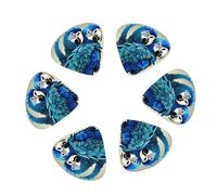 Blue Parrot Hugging Print Guitar and Ukulele Picks For Music Lovers 12 PCS Mixed Gauges(0.46/0.71/0.96mm)