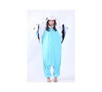 (Blue Parrot, M) 3D Panda Husky Mouse Cartoon One-Piece Pajamas Animal Cute Thick Flannel Men and Women Performance Costumes