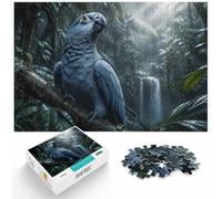 Blue Parrot Portrait with Dramatic Lighting Jigsaw Puzzle, 1000 Piece | For Christmas and winter evenings, this adult jigsaw puzzle with 1000 pieces offers a longer activity for the holidays.