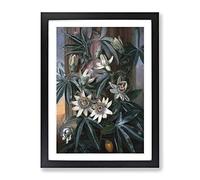 Blue Passion Flower By Philip Reinagle Classic Painting Framed Print | A2 Black Framed Wall Art | Ready to Hang | Classic Floral Picture | Living Room Bedroom Lounge Office