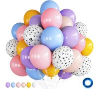 Blue Pastel Balloons, Paw Dog Birthday Party Decorations, Balloons Blue Purple Yellow Pink Balloons Paw Printed Balloons for Boys Girls Blue Puppy Theme Baby Shower Supplies