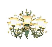 Blue Pastoral Style Small Fresh Design Small Flower Decoration Chandelier, Bedroom Living Room Restaurant Hotel Villa Beautifully Hanging Lamp Auspicious clouds