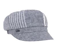 Lipodo Blue Patchwork Balloon Cap Made in Italy Striped Linen Cotton Baker Boy Hat Adjustable Women Summer