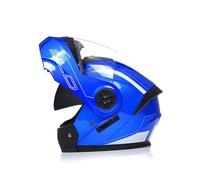 (blue pattern-clear lens, XL) New High Quality Bld Motorcycle Full Face Helmet Four Seasons Motocross Racing Modular Flip Up Men Women Off Road Helmet