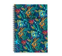Blue Patterned Jellyfish 2026 Diary A5 To Do List Notebook Diaries 2026 Organiser Gifts for Women Notebook Journal for Academic Week To View Monthly Year Diary Planner with Dotted Line Note Page Slim