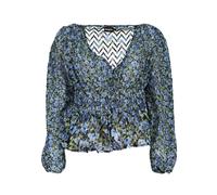 Blue Patterned Jumper V-Neck - female - Desigual - Blouses - Blue - XS - Blouses & Shirts XS