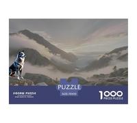 Blue Paul Terrier 1000 Piece Puzzle Interlocking Thick Pieces Educational Fun Pet Dog Relaxing Activity Poster Included 70x50cm/1000pcs