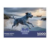Blue Paul Terrier Jigsaw Puzzle 1000 Pieces Family Game Adults Teens Night Activity Pet Dog Relaxation Stress Free 38x26cm/1000pcs