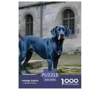 Blue Paul Terrier Puzzle 1000 Pieces Adults Teens Creative Mind Relax Hobby Pet Dog Strong Fit Durable Materials 70x50cm/1000pcs