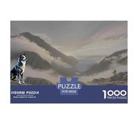 Blue Paul Terrier Puzzle 1000 Pieces Adults Teens Hobby Creative Relaxation Pet Dog Premium Gift Board 38x26cm/1000pcs