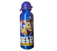 Blue Paw Patrol Drinking Bottle for Kids - 500ml Lightweight BPA Free Aluminium Water Bottle with Straw | Leakproof Reusable Bottle for School, Nursery, Outdoor Use