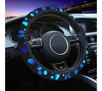 Blue Paw Print Steering Wheel Cover Universal 15 Inch Sports Style Elastic Breathable Comforts Car Steering Wheel Accessories