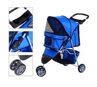 (Blue) Pawhut Dog Pushchair | Pet Stroller