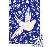 Blue Peaceful Dove 1000-Piece Puzzle for Adults, 38x26cm/1000pcs; A Weekend Activity at Your Own Pace; White Pieces with A Smooth Surface