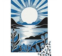 Blue Peaceful Sunset Adult Jigsaw Puzzle, 1000 Pieces, 38x26cm/1000pcs, January Puzzle Activity, Quiet Evening Activity And January Evenings