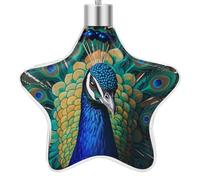 Blue Peacock 3D Christmas Hanging Ornaments Star Pendant Xmas Ornament Farmhouse Christmas Tree Decoration for Fireplace Window Crafts Holiday Party Supply Home Decor