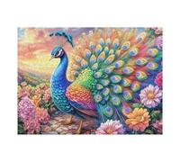 Blue Peacock Bloom 500 Piece Jigsaw Puzzle for Adults Teens Jigsaw Post Retirement Leisure Challenging Puzzle Great Gift for Seniors Stress Reliever 500 PCS