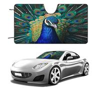 Blue Peacock Car Windshield Sun Shade Thickened Automotive Glass Sunshade Foldable Sun Shade Keeps Your Vehicle Cool Universal Windshield Cover for Car Trucks SUV