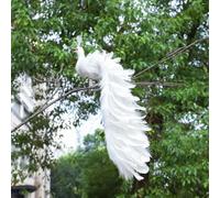 Blue Peacock Christmas Tree Topper Pink Flamingo Decor, Elegant White Feather Swan Pendants Christmas Tree Decorations for Christmas Holiday Party Home Decor Ornament (White Peacock, 14.5In)