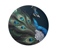 Blue Peacock Feather Custom Pins 5 PCS, Personalized Photo Buttons, Metal Pinback Button Badges for Backpacks, Hats, Funny Backpack Pins Aesthetic Lapel Badge Pins Gifts for Men Women, One Size, Metal