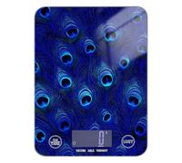 Blue Peacock Feather Waterproof Portable Food Scale 11lb/0.18oz, 5kg/5g Digital Scale Cooking with 4 Unit for Dieting Baking Dieting (Batteries not Included)