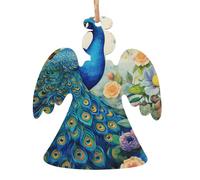 Blue Peacock in the Enchanted Forest Printed Christmas Hanging Decorations, DIY Crafts, Perfect for New Year's & Christmas Tree Pendants