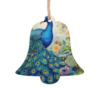 Blue Peacock in the Enchanted Forest Printed Christmas Hanging Decorations, DIY Crafts, Perfect for New Year's & Christmas Tree Pendants