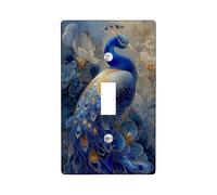 Blue Peacock Light Switch Cover Plates/Outlet Covers, Elegant Nature Design for Home Decor, Thermoplastic Wall Plates, Standard Size Single Toggle