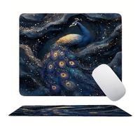 Blue Peacock Mouse Mat 20 x 15 cm Ultra Thin, with Stitched Edges Office Mouse Pad, Non-Slip Rubber Base, Waterproof & Washable, Home Desk Accessories, Aesthetic with Design Mousepad 200x150mm s0z-266