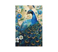 Blue Peacock Standing Among Flowers Printed Switch Coversâ€“Single and Double Socket Wall Plates,for Light Switches, Electrical Panels