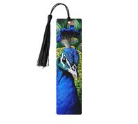 Blue Peacock Wooden Bookmark Book Lovers Tassels Crafts Accessories Reading Book Club Party