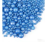 Blue Pearl Sprinkles for Cake Decorating, 100g/3.53oz, Mix Size, Edible Sugar Candy Pearls,Birthday Cake Decorating, Cupcake, Cookies, Ice cream Topper, Holiday, Wedding Party,Valentine's Day Supplies