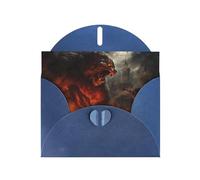 Blue Pearlescent Paper Holiday Cards 4"x6" MSRHIUEF Battle Monster Printing Greeting Cards for Christmas, Birthday, Wedding Anniversary & Party Invitations