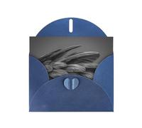 Blue Pearlescent Paper Holiday Cards 4"x6" MSRHIUEF Black feathered panda Printing Greeting Cards for Christmas, Birthday, Wedding Anniversary & Party Invitations