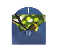 Blue Pearlescent Paper Holiday Cards 4"x6" MSRHIUEF Yellow Kingfisher Printing Greeting Cards for Christmas, Birthday, Wedding Anniversary & Party Invitations