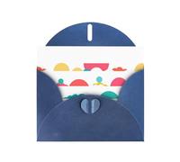 Blue Pearlescent Paper Holiday Cards 4"x6" YYHHAOFA Colorful human world Pattern Greeting Cards for Christmas, Birthday, Wedding Anniversary & Party Invitations