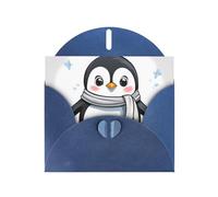 Blue Pearlescent Paper Holiday Cards 4"x6" YYHHAOFA Cute Penguin Pattern Greeting Cards for Christmas, Birthday, Wedding Anniversary & Party Invitations