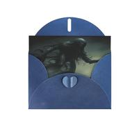 Blue Pearlescent Paper Holiday Cards 4"x6" YYHHAOFA Demon on the Ocean Pattern Greeting Cards for Christmas, Birthday, Wedding Anniversary & Party Invitations