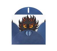 Blue Pearlescent Paper Holiday Cards 4"x6" YYHHAOFA Flaming monster Pattern Greeting Cards for Christmas, Birthday, Wedding Anniversary & Party Invitations