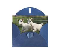 Blue Pearlescent Paper Holiday Cards 4"x6" YYHHAOFA Goat Frolic Pattern Greeting Cards for Christmas, Birthday, Wedding Anniversary & Party Invitations