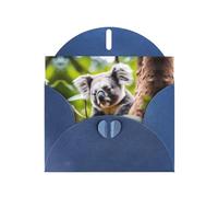 Blue Pearlescent Paper Holiday Cards 4"x6" YYHHAOFA Happy Cute koala Pattern Greeting Cards for Christmas, Birthday, Wedding Anniversary & Party Invitations