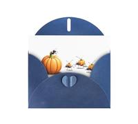 Blue Pearlescent Paper Holiday Cards 4"x6" YYHHAOFA Little ants carrying pumpkin Pattern Greeting Cards for Christmas, Birthday, Wedding Anniversary & Party Invitations
