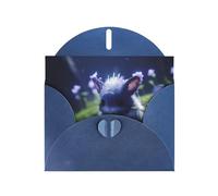 Blue Pearlescent Paper Holiday Cards 4"x6" YYHHAOFA Moonlight Jade Rabbit Pattern Greeting Cards for Christmas, Birthday, Wedding Anniversary & Party Invitations