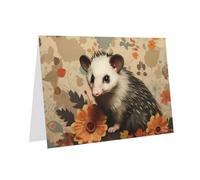 Blue Pearlescent Paper Holiday Cards 4"x6" YYHHAOFA Opossum pattern Pattern Greeting Cards for Christmas, Birthday, Wedding Anniversary & Party Invitations